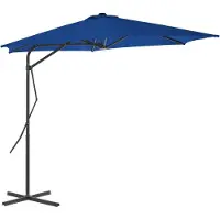 Syfax Parasol de jardin avec mât en acier bleu 300x230 cm
