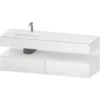 Duravit Collection One lavabo à encastrer avec meuble sous-vasque en console, 1600x550x600mm, niche blanc mat, vasque à gauche, QA4795018180000