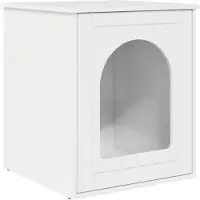 vidaXL Maison pour chats Blanc brillant 53 x 52 x 62 cm Bois composite