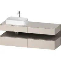 Duravit Collection One Meuble sous-vasque sur console, 2 tiroirs, 2 coulissants, découpe à gauche, 1600x550x600mm, niche basalte mat, QA4777043910000