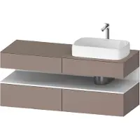 Duravit Collection One Meuble sous-vasque sur console, 2 tiroirs, 2 coulissants, découpe à droite, 1400x550x600mm, niche blanc mat, QA4766018430010