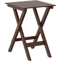 Syfax Table d’appoint pliable marron bois de peuplier massif
