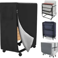 Famanu Sac de rangement pliable pour couette, noir, 99 x 38 x 114 cm, housse imperméable pour couette, housse anti-poussière