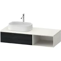 Duravit Zencha Meuble sous-lavabo sur console, 1300x550mm, 1 tiroir, compartiment ouvert à droite, découpe à gauche, ZE4818016840000