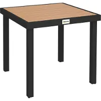 SUCCESS COURIER Table de jardin carrée 78 x 78 x 74 cm, résistante aux intempéries – Table de balcon avec cadre en aluminium et plateau en plastique – Table de camping d'extérieur robuste, noire, pour 4 personnes