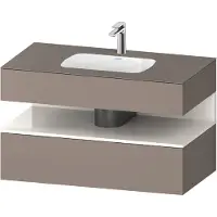 Duravit Collection One lavabo à encastrer avec meuble sous-vasque en console, 1000x550x600mm, niche blanc ultra-brillant, QA4786022430010