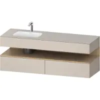 Duravit Collection One lavabo à encastrer avec meuble sous-vasque en console, 1600x550x600mm, niche en chêne naturel, vasque à gauche, QA4795030910000