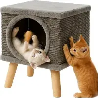 Northio Arbre à chat avec coussin, en sisal, pieds stables