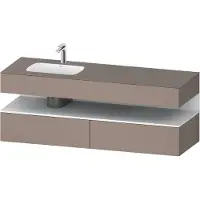 Duravit Collection One lavabo à encastrer avec meuble sous-vasque en console, 1600x550x600mm, niche blanc mat, vasque à gauche, QA4795018430010