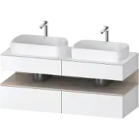 Duravit Collection One Meuble sous-vasque sur console, 2 tiroirs, 2 découpes, 1400x550x600mm, niche Taupe Matt, QA4767091180000