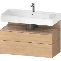 Duravit Collection One Meuble sous-lavabo, 1 tiroir et 1 coulissant, 990x470x590mm, niche chêne mamelonné, QA4395055300010