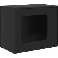 Syfax Maison pour chat Noir 51 x 30 x 42,5 cm Bois d'ingénierie