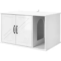 vidaXL Maison pour chats Blanc brillant 85 x 55 x 50 cm Bois composite