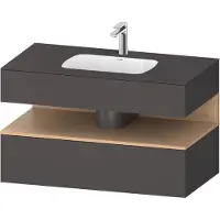 Duravit Collection One lavabo à encastrer avec meuble sous-vasque en console, 1000x550x600mm, niche en chêne naturel, QA4786030490000