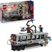 LEGO Marvel La Scene du Train de Spider-Man et Docteur Octopus, Jouet de Construction 9 ans, 76321, 393 Pieces