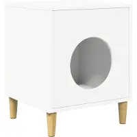 vidaXL Maison pour chats Blanc 42,5 x 40 x 53 cm Bois composite