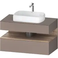Duravit Collection One Meuble sous-vasque sur console, 1 tiroir, 1 tiroir, découpe au centre, 1000x550x600mm, niche chêne mamelonné, QA4731055430010