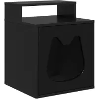 vidaXL Maison pour chats Noir 42,5 x 40 x 53,5 cm Bois composite