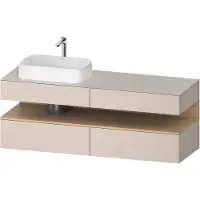 Duravit Collection One Meuble sous-vasque sur console, 2 tiroirs, découpe à gauche, 1600x550x600mm, niche en chêne naturel, QA4777030910000