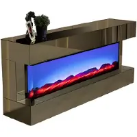 Xl Moebel Gmbh Une combinaison élégante : meuble TV, miroir et cheminée pour votre salon