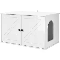vidaXL Maison pour chats Blanc brillant 85 x 55 x 50 cm Bois composite