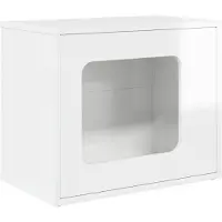 vidaXL Maison pour chat, blanc brillant, 51 x 30 x 42,5 cm, aggloméré