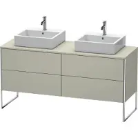 Duravit XSquare Meuble sous-vasque sur console au sol, pour deux vasques, 4 tiroirs, 1600x778x548mm, XS4927B6060