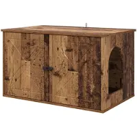 vidaXL Maison pour chats Vieux bois 85 x 55 x 50 cm Bois composite