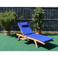 Lestix International Gartenliege Auflage 200cm x 58cm für Gartenliege Görz TL-3005 Blau