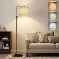 Lapalife Lampadaire Lampadaire moderne avec ampoule LED 12W 3 couleurs pour chambre à coucher salon bureau