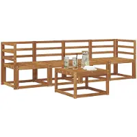 vidaXL Ensemble de 5 meubles de jardin en bois, style naturel
