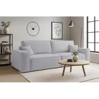 VENASI Canapé-lit modèle Hugo, tissu corduroy gris