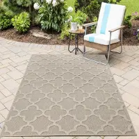 HomebyHome Tapis Intérieur Extérieur Style Scandinave Boho Uni Effet Haut Bas Imperméable Salon Balcon Terrasse, Taille: 80x150 cm