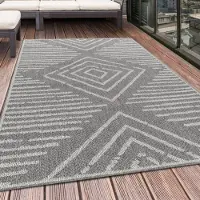 HomebyHome Tapis d’Extérieur et Intérieur Imperméable Design Moderne Cuisine Balcon Terrasse Tissage Plat, Taille: 80x250 cm