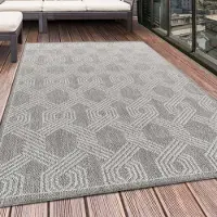 HomebyHome Tapis d’Extérieur et Intérieur Imperméable Design Moderne Cuisine Balcon Terrasse Tissage Plat, Taille: 120x170 cm