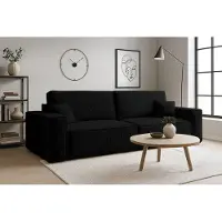 VENASI Canapé-lit modèle Hugo, tissu cord noir