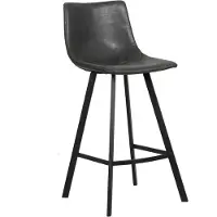 Meublorama Chaise de comptoir OZON –Polyuréthanenoir – Pieds en métal – Hauteur 98 cm – Style industriel