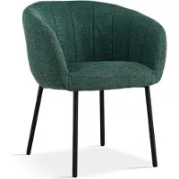 Meublorama Chaise SEVILLE – Tissu vert – Pieds métal noir – H79 x L57 x P62 cm