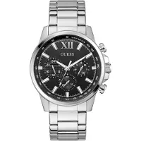 GUESS Montre à affichage analogique 'Walker' noir / argent