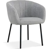 Meublorama Chaise SEVILLE – Tissu gris clair – Pieds métal noir – H79 x L57 x P62 cm