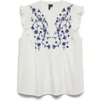 Vero Moda Haut 'VMHannah' bleu marine / blanc