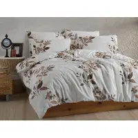 Brotex® Linge de lit en flanelle étendue 140x220, 70x90 Liby brown