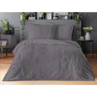 Brotex® Linge de lit jacquard de luxe 220x200, 70x90cm gris foncé