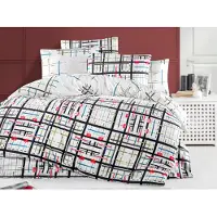 Brotex® Linge de lit français Satin 240x220, 70x90cm Géométrie