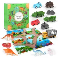 Topchances Calendrier de l'Avent de Noël 2025, Dino Christmas calendrier de Noël pour enfants, camion de dinosaure, voiture de dinosaure, mini dinosaure, pour enfants à partir de 4 ans