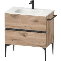 Duravit Sivida Meuble sous-lavabo, 2 tiroirs, poignée encastrée noir diamant mat, 810x477x592mm, pour Sivida, SV46510BD550000