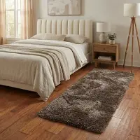 NATURL. Tapis de couloir lavable - Blaze Taupe | 80x250 cm | Tapis de couloir | Pile haute