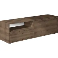 Concept-Usine Meuble TV avec placards et niche aspect bois de noyer 136cm OAKI