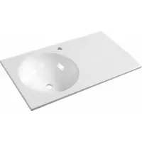 Sapho Juno - Lavabo 800x150x460 mm, sans trop-plein, trou pour robinet à droite, blanc JU080