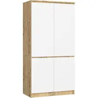 Akord Armoire 4 Portes Chêne Artisan/Blanc 90X51X180